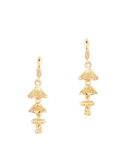 traditional multilayer jhumka hoop earrings set, golden color - 18057613 - Very Small Image - 1