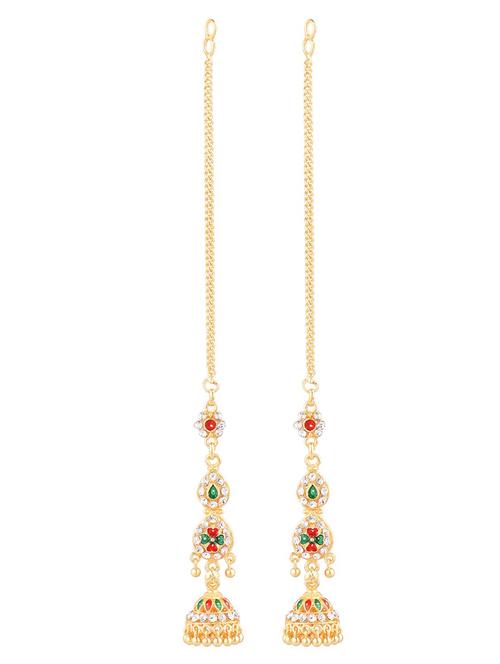 traditional long earchain dangle earrings set, multicolor - 18057635 - Very Small Image - 1