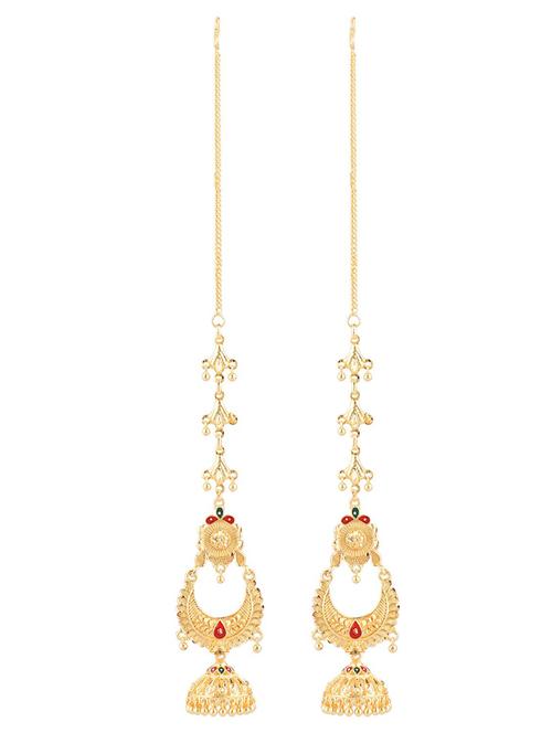 traditional long earchain dangle earrings set, multicolor - 18057637 - Very Small Image - 1