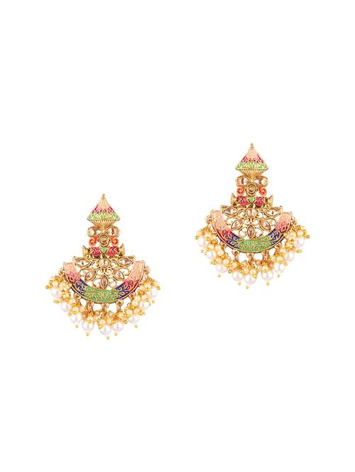 antique crystal dangle earrings set, multicolor - 18057646 - Very Small Image - 1