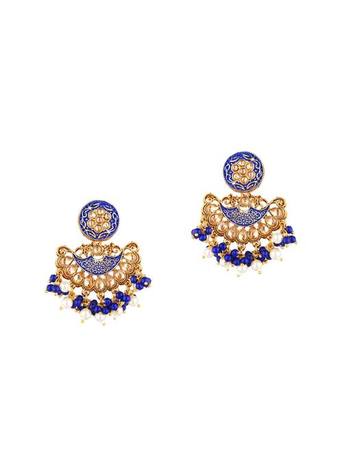 antique crystal dangle earrings set, blue - 18057654 - Very Small Image - 1