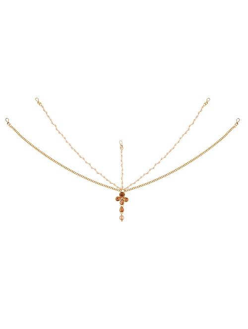brown metal maang teeka - 18057683 - Very Small Image - 1