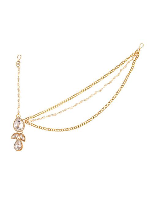 white metal maang teeka - 18057693 - Very Small Image - 1