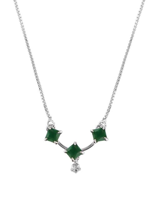cubic zirconia cz square pendant chain necklace - 18057731 - Very Small Image - 1