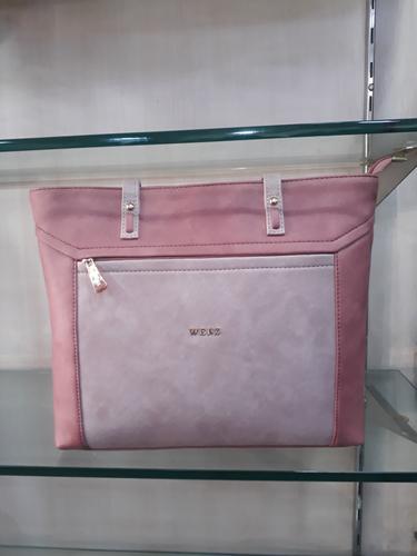 leatherette (pu) pink hand bag - 18058665 - Very Small Image - 1