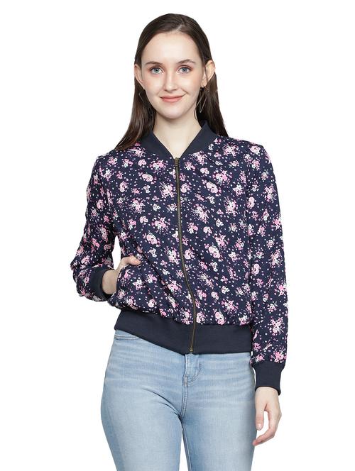 mandarin neck printed jacket - 18058813 - Very Small Image - 1
