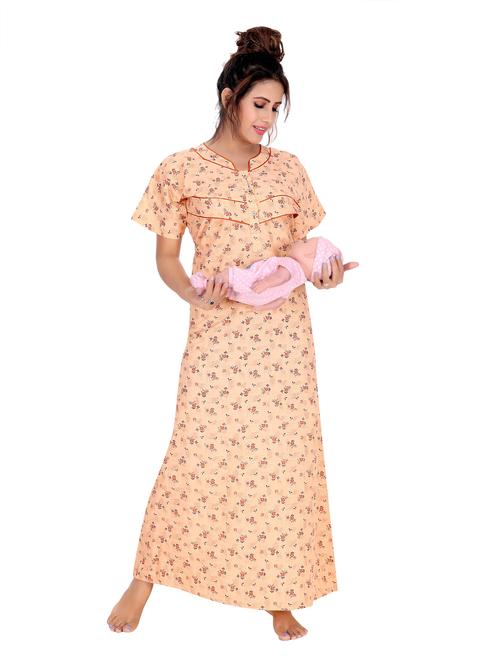 ankona maternity nighty is cotton fabric - 18059091 - Very Small Image - 1