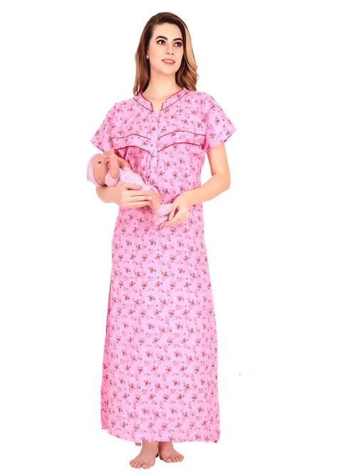 ankona maternity nighty is cotton fabric - 18059092 - Very Small Image - 1