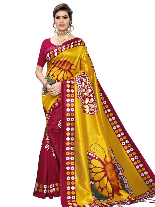 conversational printed saree - 18059252 - Very Small Image - 1