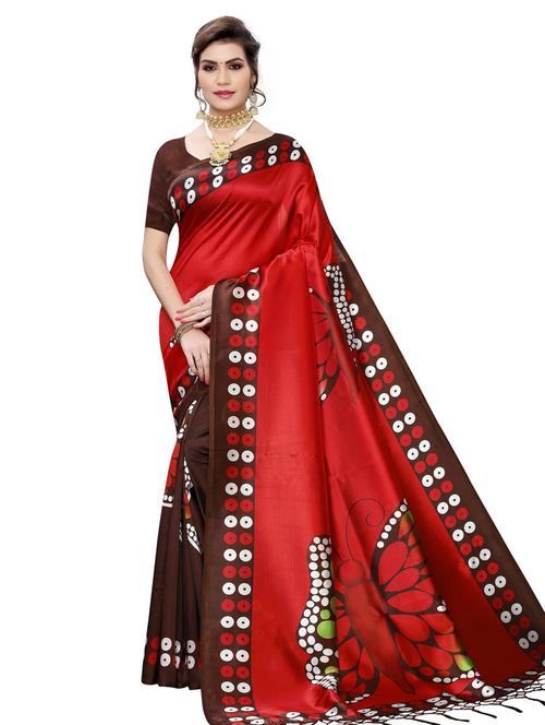 conversational printed saree with blouse - 18059259 - Very Small Image - 1