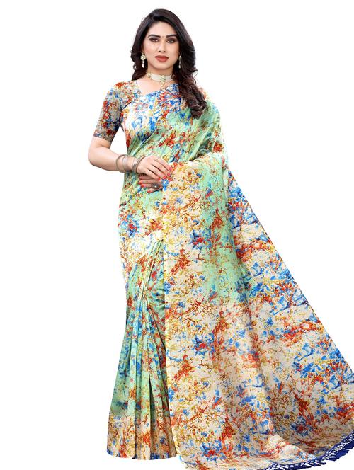 abstract printed saree with blouse - 18059271 - Very Small Image - 1