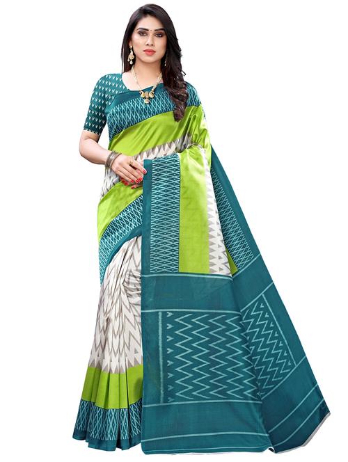 ikat printed saree with blouse - 18059315 - Very Small Image - 1