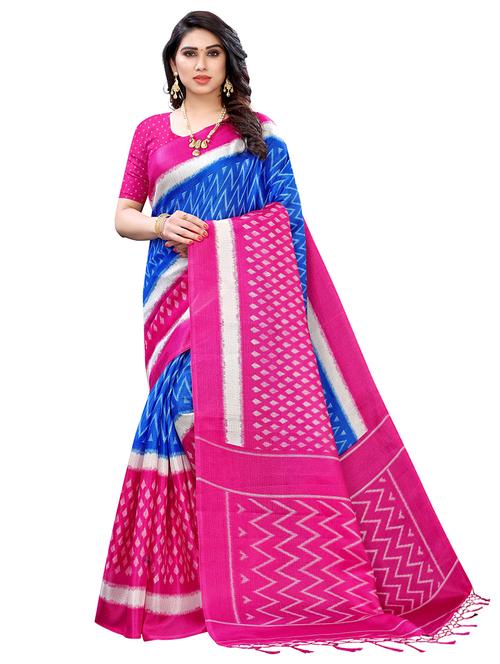 pink khadi printed saree - 18059357 - Very Small Image - 1