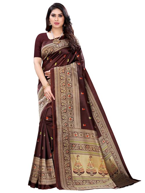 paisley printed saree with blouse - 18059393 - Very Small Image - 1