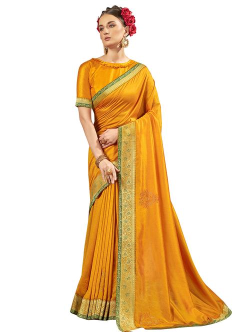 solid bordered saree - 18059792 - Very Small Image - 1