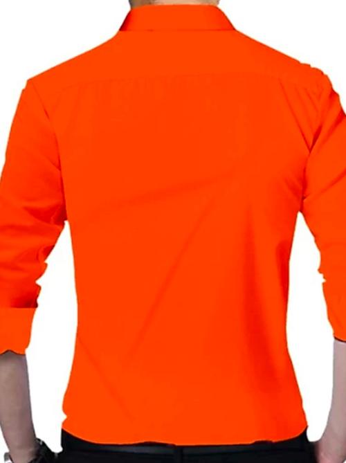 orange cotton casual shirt - 18060228 - Very Small Image - 1