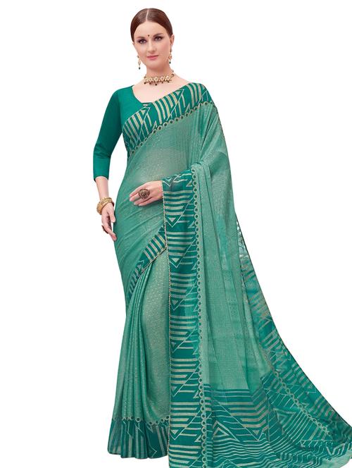 foil printed saree - 18060348 - Very Small Image - 1