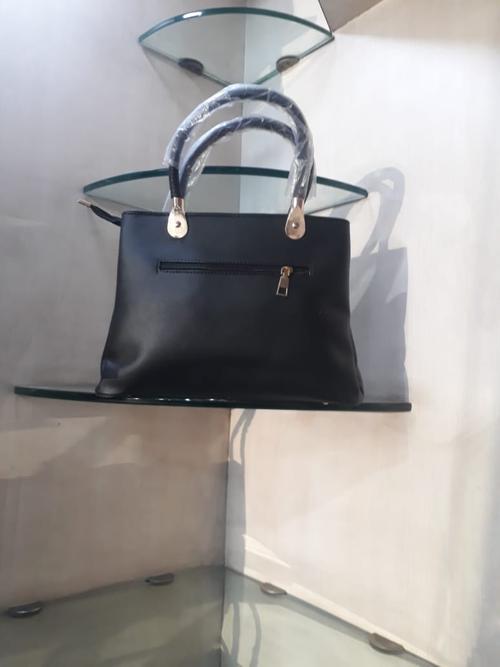 leatherette (pu) black hand bag - 18061228 - Very Small Image - 1