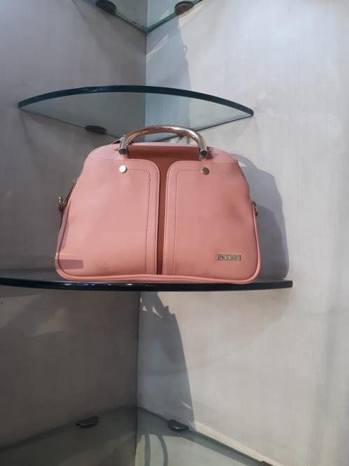 leatherette (pu) pink hand bag - 18061229 - Very Small Image - 1