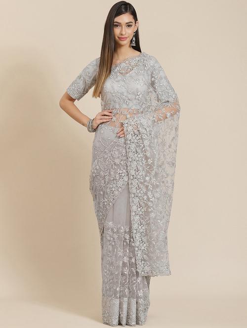 tonal embroidered saree with blouse - 18061707 - Very Small Image - 1