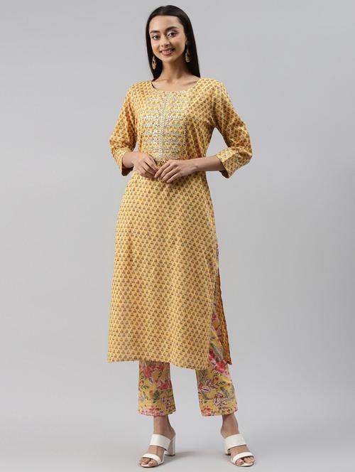 floral kurta pant set - 18061712 - Very Small Image - 1