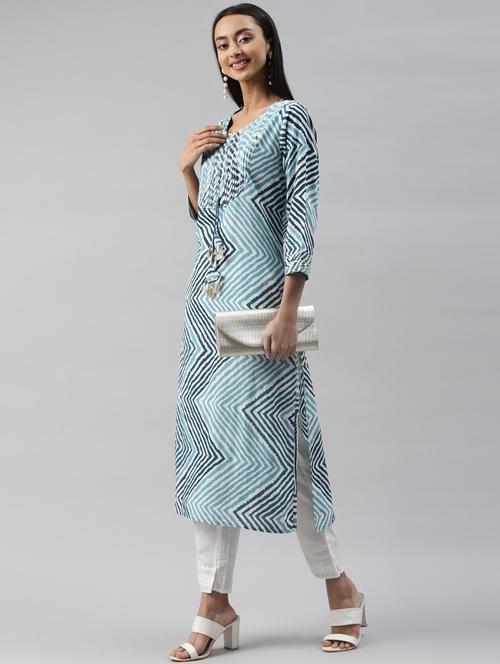 leheriya kurta pant set - 18061714 - Very Small Image - 1