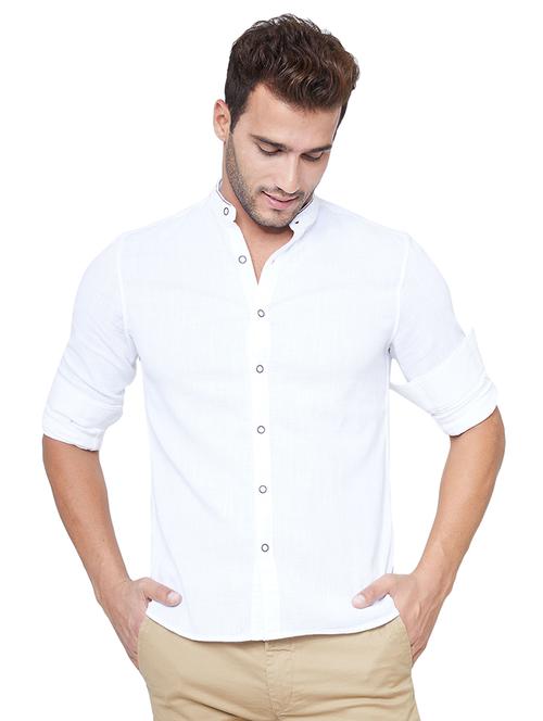 white solid casual shirt - 18061967 - Very Small Image - 1