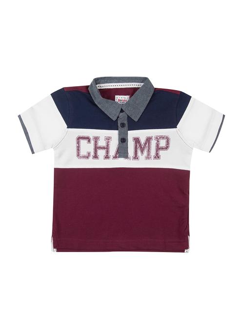 polo neck color block t-shirt - 18062295 - Very Small Image - 1