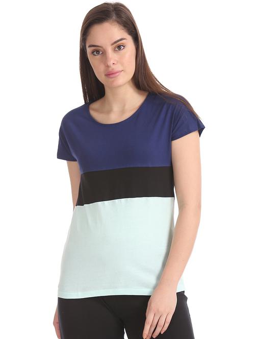 navy blue cotton regular tshirt - 18063921 - Very Small Image - 1