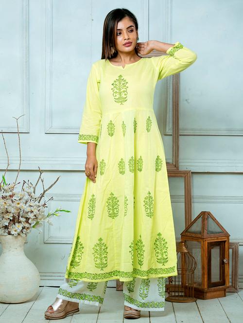 green printed a-line set - 18065437 - Very Small Image - 1