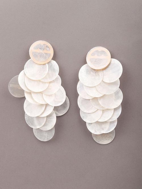 white metal drop earring - 18065559 - Very Small Image - 1