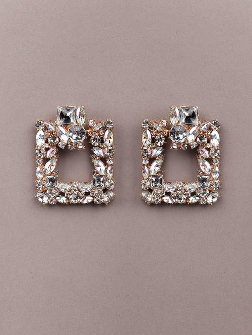 crystal-embellished square earrings - 18065572 - Very Small Image - 1