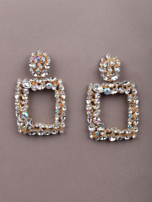 clustered square crystal earrings - 18065573 - Very Small Image - 1