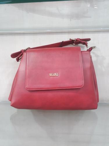 leatherette (pu) red hand bag - 18065693 - Very Small Image - 1