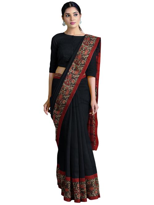 self design handloom saree with blouse - 18065915 - Very Small Image - 1