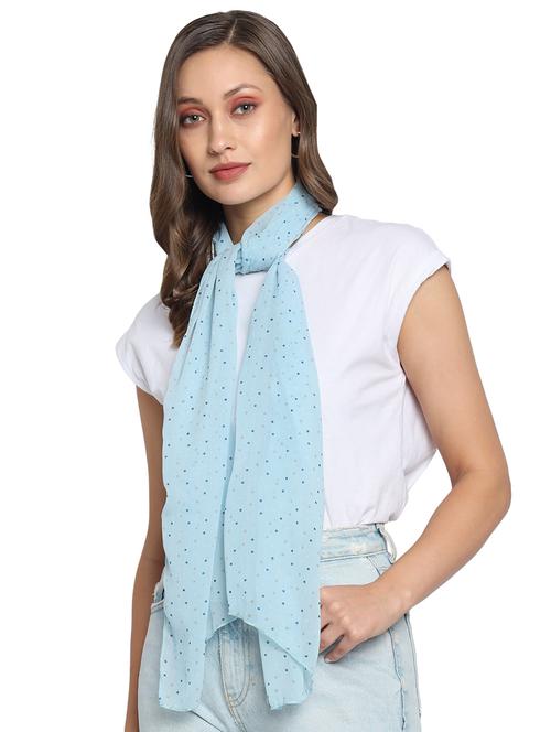 light blue printed scarf - 18066174 - Very Small Image - 1