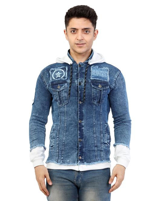 mens fancy denim jacket full sleeve - 18066203 - Very Small Image - 1