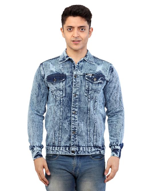 men's fancy denim jacket full sleeve - 18066208 - Very Small Image - 1