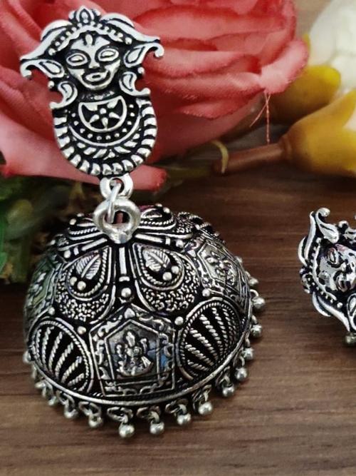 oxidized earning in women fashion jewellery - 18066497 - Very Small Image - 1