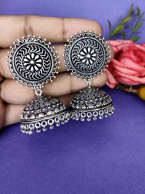 earrings set premium quality oxidized silver - 18066874 - Very Small Image - 1
