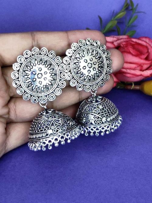 earrings set premium quality oxidized silver - 18066876 - Very Small Image - 1