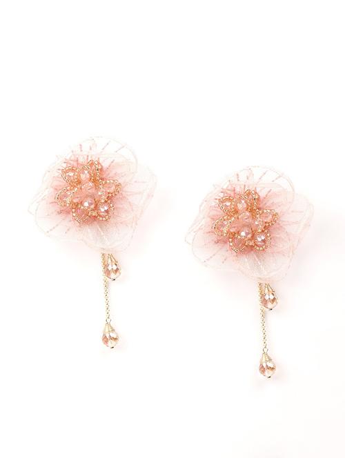 pink metal drop earring - 18066964 - Very Small Image - 1