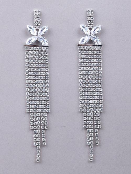 silver metal drop earring - 18066966 - Very Small Image - 1