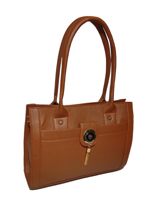 tan leatherette (pu) handbag - 18067031 - Very Small Image - 1