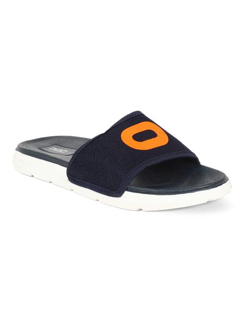 navy leather slip on slippers - 18067747 - Very Small Image - 1