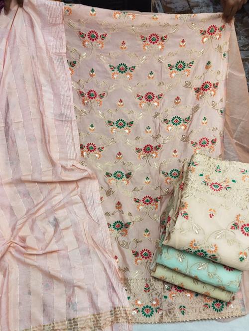 chanderi silk suits - 18067837 - Very Small Image - 1