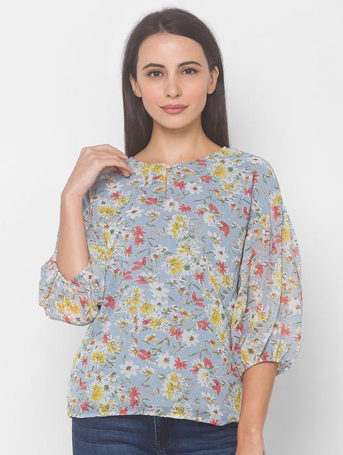women's straight key hole neck top - 18068234 - Very Small Image - 1