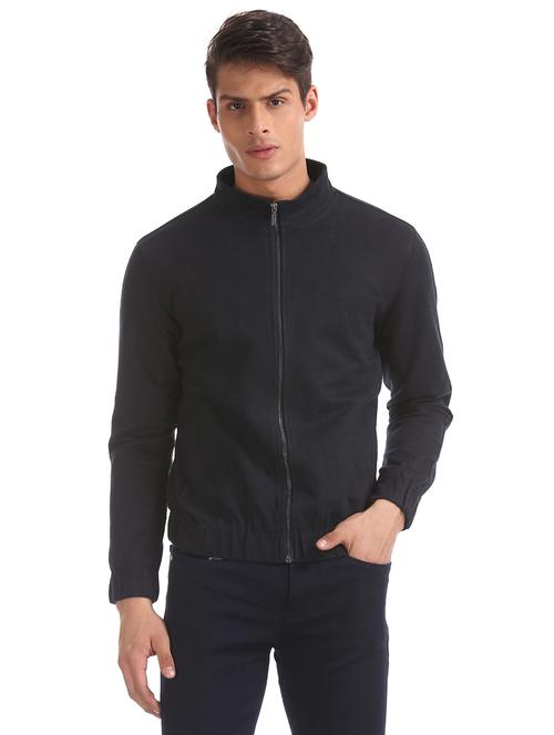 dark blue polyester casual jacket - 18068643 - Very Small Image - 1