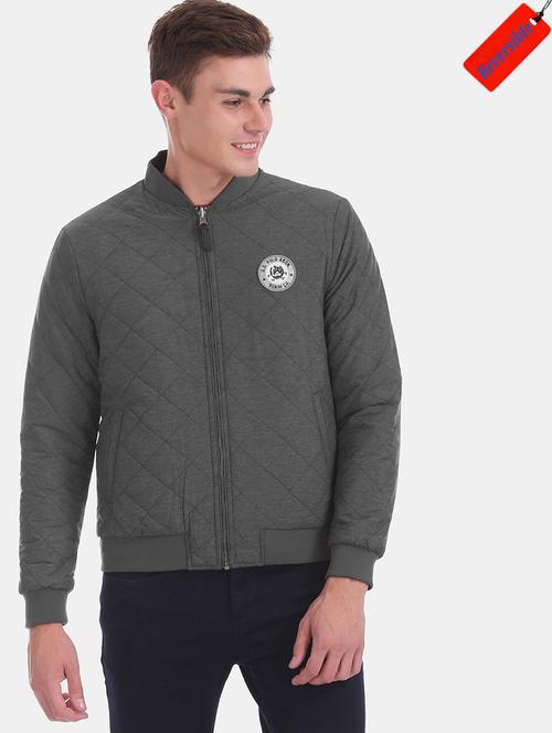 olive reversible quilted jacket - 18068651 - Very Small Image - 1