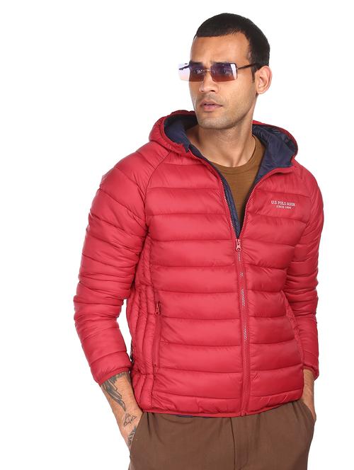 red solid quilted jacket - 18068686 - Very Small Image - 1